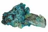 Chrysocolla on Quartz Crystal Cluster - Tentadora Mine, Peru #169257-1